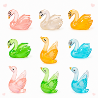 Figurines de cygnes miniatures en résine phosphorescentes en gros, couleurs assorties, ornements pour la Saint-Valentin, décoration de jardin féerique, micro-paysage
