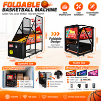 Machine de jeu d'arcade de basket-ball pliable à fort potentiel de profit, jeu de tir de basket-ball, machine d'arcade de basket-ball mobile pour camion mobile