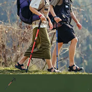 Trekking-Stiel aus Aluminiumlegierung Teleskop-Outdoor-Trekking-Stiel tragbarer Handstab leichte Krüppel-Klettergerät