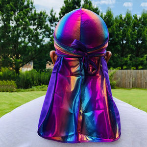 ผู้ขายมืออาชีพขายส่งที่มีคุณภาพสูงที่มีสีสันโฮโลแกรม Durag เลเซอร์ Dorags สำหรับผู้ชาย - Product Image 1