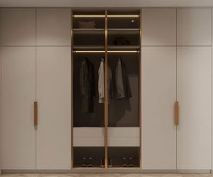 ตู้เสื้อผ้าห้องเก็บเสื้อคลุมพร้อมตู้ด้านข้างสำหรับห้องนอนบ้านตู้เสื้อผ้าไม้ - Product Image 4