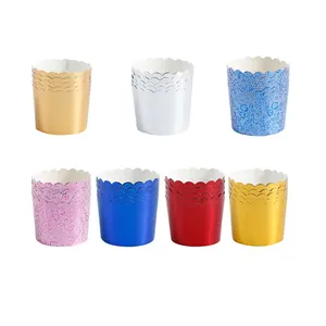 Factory Directly Sale 50pcs Per Bag Gold Foil Cupcake Liner For Baking