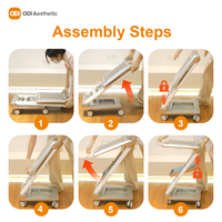 Carrito Móvil para Salón de Belleza, Soporte de Aluminio Plegable con Ruedas para Máquinas de Estética y Spa
