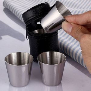 Stainless Steel Travel Tumbler Set With Zippered Case Portable Cup For Outdoor Use - Product Image 6