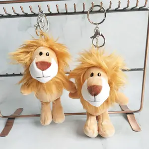 Porte-clés lion sur mesure certifié CE/ASTM, lion en peluche unisexe avec rembourrage en coton PP pour les 5 à 7 ans