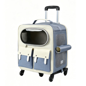 Moorpet cat carriers/pet bags, portable, breathable double-shoulder <b>trolley</b> bags for outings, perfect for cats. - Product Image 4