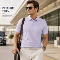 Camiseta Polo Informal de Negocios Ligera para Hombre JNEI, 150 g, Secado Rápido, Protección UV, Protección Contra el Calor, para Viajes Urbanos