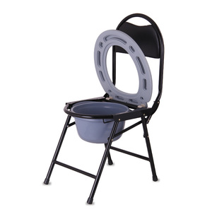 Silla de baño Hengfukang negra 35x45x82cm plegable con respaldo alto para ancianos y mujeres embarazadas - Product Image 4