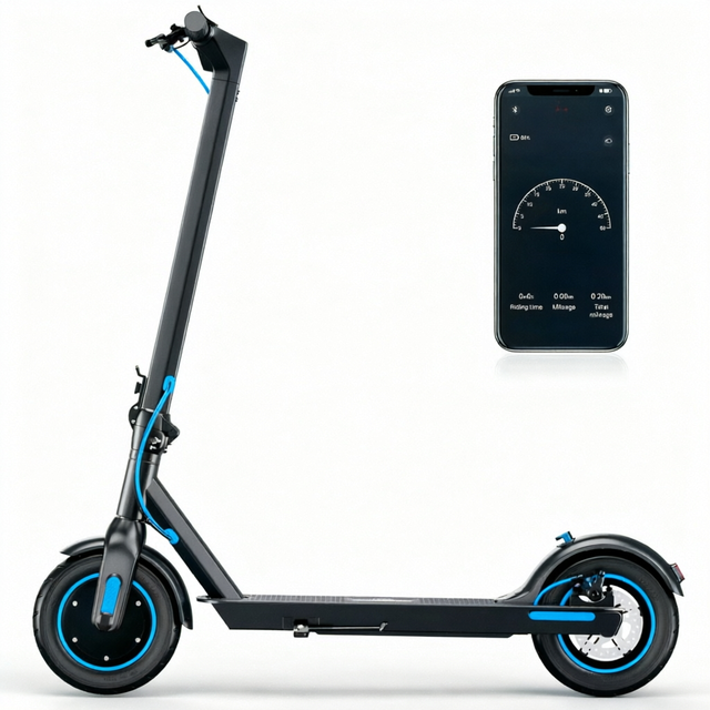 Adult Foldable Electric Scooter With APP Control Aluminum Frame,Bluetooth Smart E-Scooter for Urban Daily Commuter Travel