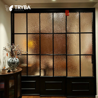 Marque de verre dépoli de fenêtre de porte en acier de style français élégant certifié pour les chambres de villa ouverture horizontale persienne de style pivotant