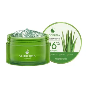 ALODERMA Organic Aloe Vera Gel After Sun (200g) for Moisturizing Cream Suitable for All Male Face USA Alovera Gel Eco Gel 200g