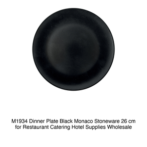 Assiette à dîner M1934 en grès noir Monaco 26 cm pour la restauration, les hôtels et la vente en gros - Product Image 2