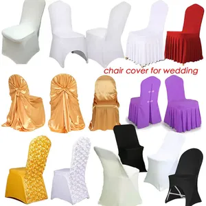 China Großhandel Stuhl Slip Covers Gold Hot Pink Spandex Bankett Stuhl bezug für die Hochzeit