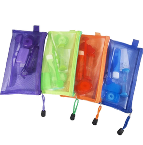 Kit de voyage portable pour prothèses dentaires et orthodontie, comprenant brosse à dents, fil dentaire, miroir buccal, cire orthodontique, minuteur sablier, en plastique, fourniture en gros - Product Image 1