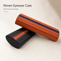Étui à lunettes de luxe en cuir PU fait main avec logo personnalisé, boîte d'emballage colorée pour lunettes de soleil, étui de rangement pour lunettes de marque