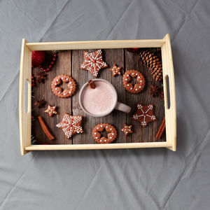 Bandeja de Servicio Personalizada de MDF <span class=keywords><strong>para</strong></span> Sublimación al por Mayor, con Asas <span class=keywords><strong>para</strong></span> Comer Desayuno, Bandejas de Madera - Product Image 2