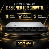 Serveur en rack 1U à socket unique Dell PowerEdge R360 neuf, processeur Intel Xeon G7400 3-7 GHz 2C-4T, cache 6 Mo, 16 Go de RAM DDR5-5600, SSD 480 Go