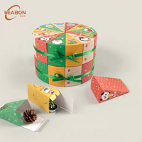Lot de 12 boîtes en papier kraft pour calendrier de l'Avent de Noël, emballage vide pour bonbons, chocolats, cadeaux surprise de fête