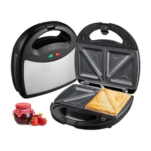 Home 3 Trong 1 Sandwich Maker, Máy Nướng Bánh Mì Và Panini Điện Báo Chí Với Tấm Không Dính, Sandwich Press Grill Maker