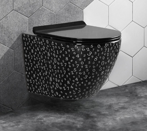 WC suspendu mural moderne carré à chasse d'eau par gravité - Product Image 2