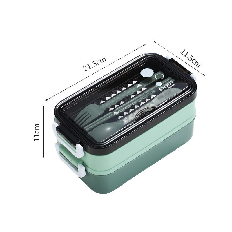 Green-Plastic lunch box Without inner liner