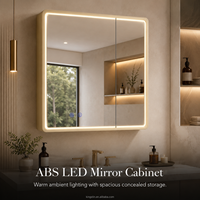 Kingstin Mueble Espejo ABS LED para Baño | 3 Colores, Antivaho, Bluetooth, Android Opcional