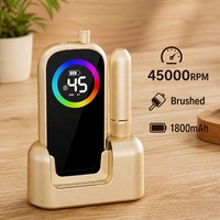 Lime à ongles portable à charge magnétique 45000 tr/min, rechargeable, dorée, professionnelle, sans fil, pour salon et usage domestique