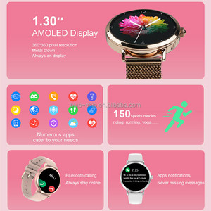 Reloj Inteligente NFC de Lujo <span class=keywords><strong>para</strong></span> <span class=keywords><strong>Mujer</strong></span> 2024, Resistente al Agua IP67, con Correa, Monitor de Sueño, Control de Música, Dorado, Resistente, Nuevo, <span class=keywords><strong>10</strong></span>+ - Product Image 6