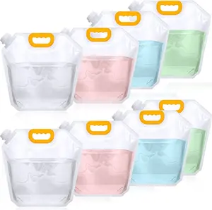 Collapsible Water Storage Bag Water Container Bag Emergency Jug Clear Plastic Storage Pouch Freezable Water Carrier Tank