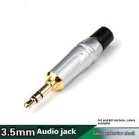Prise jack 3,5 mm personnalisée 4 pôles TRRS plaquée or avec coque satinée pour smartphone, ordinateur, haut-parleur, kit d'assemblage de câble audio