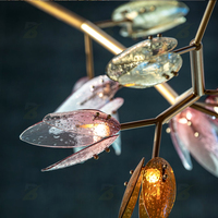 Lustre Moderne de Luxe Léger pour Plafond de Maison, Lustre LED en Forme de Branche Fleurie pour Hall d'Entrée et Salle de Banquet
