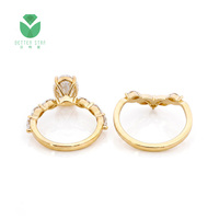 Ensemble de mariage Better Star Oval Marquise avec diamant de laboratoire, or jaune 14K 18K, D VVS, certifié IGI, bague de fiançailles et de mariage pour femme