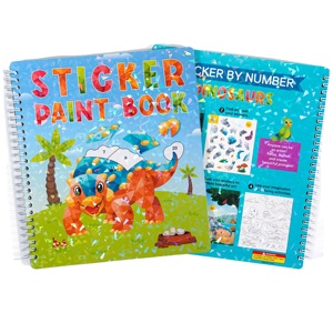 Pegatinas reutilizables de diseño personalizado, pegatinas de libros de pintura, juegos mentales, pegatinas por número: <span class=keywords><strong>dinosaurios</strong></span>, juguetes de viaje para niños - Product Image 1