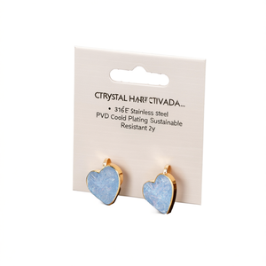 <b>Crystal</b> Heart <b>Earrings</b> 316L Stainless Steel PVD Gold Plating Sustainable Resistant Jewelry - Product Image 2