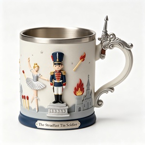 Tasse en polyrésine 3D gaufrée Andersen du Danemark, disponible en OEM et ODM, souvenir touristique danois, tasse à café ou à bière - Product Image 4