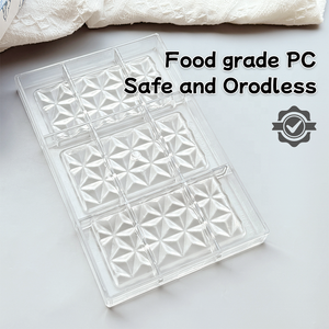Moule à chocolat PC grand bloc en forme <span class=keywords><strong>de</strong></span> diamant <span class=keywords><strong>Plaque</strong></span> à sandwich rectangulaire Moule à chocolat Moules à chocolat personnalisés en <span class=keywords><strong>polycarbonate</strong></span> - Product Image 3