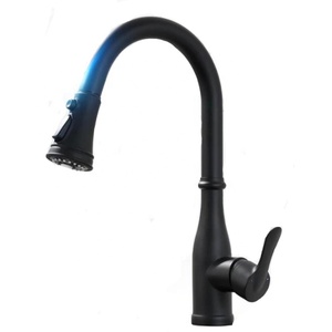 Nanan guanshu hiện đại cổ điển duy nhất xử lý LED Đen kéo xuống vòi bếp kinh tế thiết bị vệ sinh nhà cung cấp Trung Quốc cho khách sạn - Product Image 5