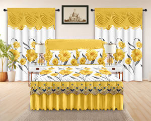 New America Model 5pcs Bedskirt Set Curtains with <strong>Valance</strong> Luxury <strong>king</strong> <strong>Size</strong> Quilted 5 Pieces Bedskirt Bedding Set - Product Image 1