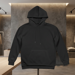 เสื้อฮู้ดไหมพรมลำลองแบบสั่งทำพิเศษสำหรับฤดูใบไม้ร่วง 260GSM เสื้อสเวตเชิ้ตสีพื้นมีฮู้ดพร้อมกระเป๋าเสื้อ พิมพ์ลายโลโก้ด้วยเทคนิคฮีททรานเฟอร์ แขนยาว - Product Image 2