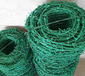 <b>PVC</b> Coated Barbed Iron Wire, Anti-Rust Plastic Coated Barbed Wire <b>Roll</b> for Farm Boundary Isolation - Product Image 2