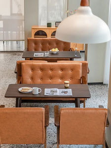 Sedia <span class=keywords><strong>da</strong></span> pranzo ristorante di lusso leggero combinazione stand divano negoziato taverna in legno massello sedia per il tempo libero mensa Bar caffetteria sedia - Product Image 5