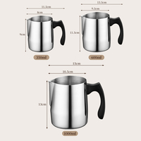 Pichet à lait en acier inoxydable 201 avec poignée en plastique Latte Art Pitcher Espresso Coffee Steaming Cup Barista Milk Pourer