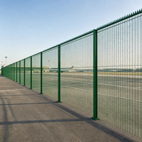 Clôture de sécurité aéroportuaire en treillis anti-escalade 358 galvanisé et recouvert de PVC, panneau de fil soudé pour piste aéroportuaire, anti-vol, durable, pour périmètre