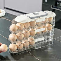 Boîte de stockage d'œufs multicouche rotative ouverture inclinée porte latérale plateau à œufs automatique auto-ajustable conteneur de stockage des aliments