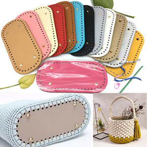 Tas wanita kulit PU buatan tangan DIY, aksesori dompet panjang Oval bawah Crochet - Product Image 2