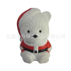 Jouet de Noël pour chien en plastique souple et rebondissant, jouet couineur pour animaux de compagnie, blanc BZ1122 - Product Image 2