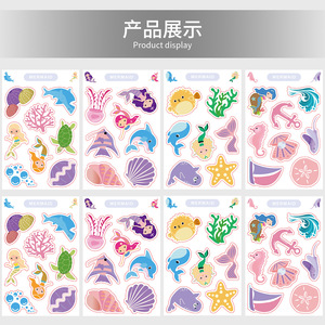 8PCS Colorful Flower Dessert Party Decorative <strong>Decals</strong> Construction Repair Tools Cartoon rainbow <strong>Horse</strong> Sticker Sheet - Product Image 4