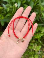 Bracelets en cordon rouge tendance pour femmes, plaqués or, avec breloques cœur et croix, chaîne réglable, bijoux porte-bonheur, ensembles cadeaux