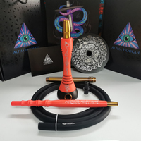 Nouveau modèle alpha S narguilé boîte cadeau de luxe sheesha huka russe en aluminium chicha métal alpha narguilé