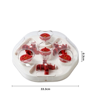 Tapis d'alimentation interactif pour chat avec distributeurs rotatifs et couvercle transparent pour une alimentation lente et un entraînement de l'intelligence - Product Image 2